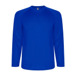 Men's long-sleeved polyester sports t-shirt, 150 g/m², Roly blue colour