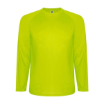 Men's long-sleeved polyester sports t-shirt, 150 g/m², Roly neon yellow colour