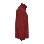 Full-zip polyester fleece branded sweatshirt, 300 g/m², Roly burgundy colour