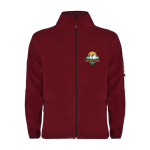 Full-zip polyester fleece branded sweatshirt, 300 g/m², Roly burgundy colour