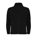 Full-zip polyester fleece branded sweatshirt, 300 g/m², Roly black colour