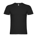 Men's V-neck cotton short-sleeved t-shirt, 155 g/m², Roly black colour