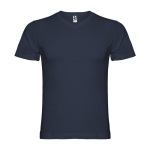 Men's V-neck cotton short-sleeved t-shirt, 155 g/m², Roly navy-blue colour