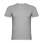 Men's V-neck cotton short-sleeved t-shirt, 155 g/m², Roly heather light grey colour