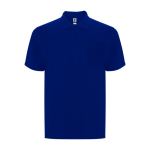 Unisex cotton and polyester piqué polo with pocket, 190 g/m², Roly blue colour