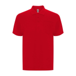 Unisex cotton and polyester piqué polo with pocket, 190 g/m², Roly red colour