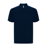 Unisex cotton and polyester piqué polo with pocket, 190 g/m², Roly navy-blue colour