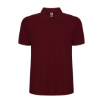 Men's cotton and polyester piqué polo shirt, 190 g/m², Roly burgundy colour