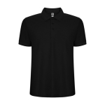 Men's cotton and polyester piqué polo shirt, 190 g/m², Roly black colour