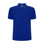 Men's cotton and polyester piqué polo shirt, 190 g/m², Roly blue colour