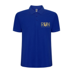 Men's cotton and polyester piqué polo shirt, 190 g/m², Roly blue colour