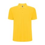 Men's cotton and polyester piqué polo shirt, 190 g/m², Roly yellow colour