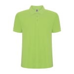 Men's cotton and polyester piqué polo shirt, 190 g/m², Roly lime colour