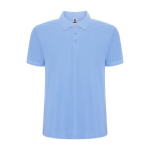 Men's cotton and polyester piqué polo shirt, 190 g/m², Roly light blue colour