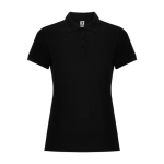 Women's cotton and polyester piqué polo shirt, 190 g/m², Roly black colour