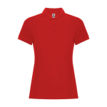 Women's cotton and polyester piqué polo shirt, 190 g/m², Roly red colour