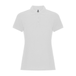 Women's cotton and polyester piqué polo shirt, 190 g/m², Roly white colour