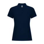 Women's cotton and polyester piqué polo shirt, 190 g/m², Roly navy-blue colour