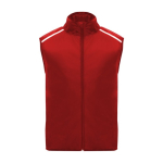 Windproof and breathable unisex running vest, 70 g/m², Roly red colour