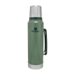 Stainless steel bottle with drinking cup, 1 L, Stanley Classic dark green colour