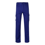 Unisex multi-pocket work trousers, cotton, polyester, 240 g/m2, royal blue colour second view