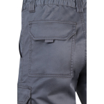 Elastic shorts with pockets, cotton and polyester, 240 g/m2, grey colour sixth view