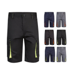 Elastic work shorts, cotton and polyester, 240 g/m2, various colours