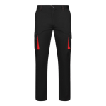 Unisex two-tone work trousers, cotton and polyester, 240 g/m2, red colour second view