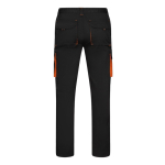 Unisex two-tone work trousers, cotton and polyester, 240 g/m2, orange colour