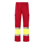 Cotton and polyester work trousers, reflective, 210 g/m2, red colour second view