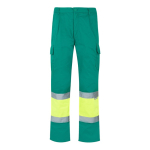 Cotton and polyester work trousers, reflective, 210 g/m2, green colour second view