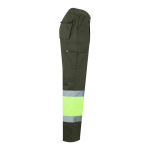 Cotton and polyester work trousers, reflective, 210 g/m2, military green colour fourth view