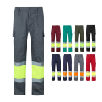 Cotton and polyester work trousers, reflective, 210 g/m2, various colours