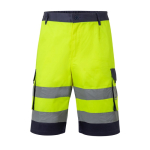 High-visibility work shorts with reflective elements, 210 g/m2, yellow colour second view