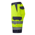 High-visibility work shorts with reflective elements, 210 g/m2, yellow colour third view