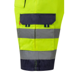 High-visibility work shorts with reflective elements, 210 g/m2, yellow colour fifth view