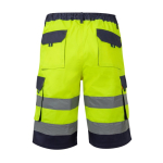 High-visibility work shorts with reflective elements, 210 g/m2, yellow colour