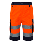 High-visibility work shorts with reflective elements, 210 g/m2, orange colour second view