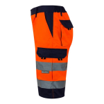 High-visibility work shorts with reflective elements, 210 g/m2, orange colour third view