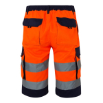 High-visibility work shorts with reflective elements, 210 g/m2, orange colour