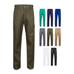 Trousers, cotton and polyester, elastic waistband, 190 g/m2, various colours