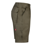 Multi-pocket twill shorts, cotton and polyester, 200 g/m2, military green colour fourth view