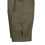 Multi-pocket twill shorts, cotton and polyester, 200 g/m2, military green colour fifth view