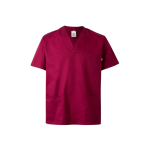 Short-sleeved twill tunic, polyester and cotton, 190 g/m2, burgundy colour