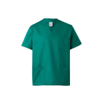 Short-sleeved twill tunic, polyester and cotton, 190 g/m2, green colour