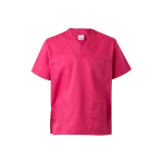 Short-sleeved twill tunic, polyester and cotton, 190 g/m2, pink colour