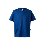 Short-sleeved twill tunic, polyester and cotton, 190 g/m2, royal blue colour