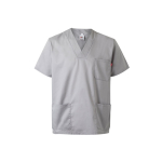 Short-sleeved twill tunic, polyester and cotton, 190 g/m2, light grey colour