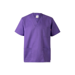 Short-sleeved twill tunic, polyester and cotton, 190 g/m2, lilac colour