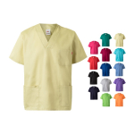 Short-sleeved twill tunic, polyester and cotton, 190 g/m2, various colours